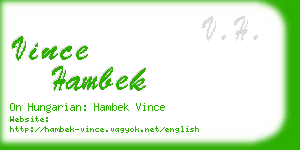 vince hambek business card